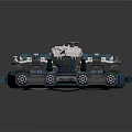 Detailed Futuristic Blue Mechanical Structure With Tracked Base And Complex Components 3d model