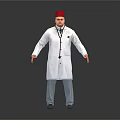 White Doctor Coat With Red Cap And Stethoscope Daily Life Essentials