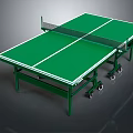 Green Table Tennis Table With Net And Wheels For Sports Equipment