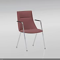 Pink Modern Leisure Chair With Metal Frame And Comfortable Armrest Design