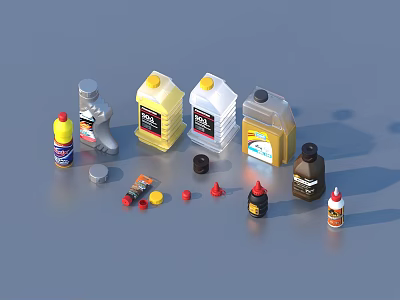 Bottle Cap Laundry Liquid Oil Bottle Fuel Tank Bottle 3d model