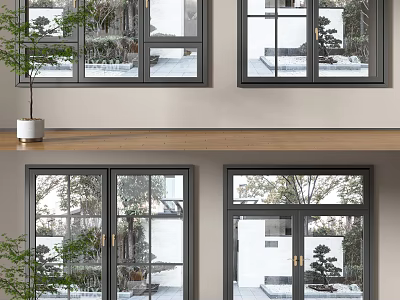 Modern casement window 3d model