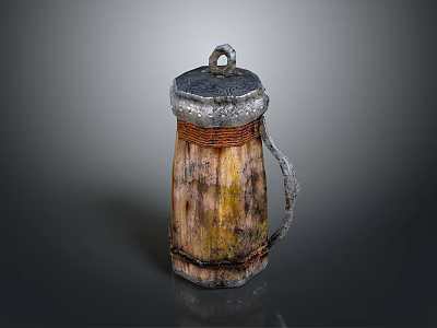 Beer Cup Cartoon Wine Cup Wooden Wine Cup Mug Cup Water Cup Container Realistic 3d model