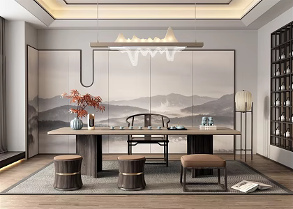 New Chinese Tea Room 3d model