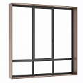 Various Modern Casement Windows With Wooden Frames And Different Design Styles 3d model
