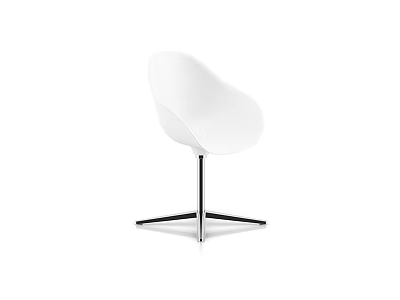 Modern White Leisure Chair With Sleek Design And Metal Swivel Base 3d model