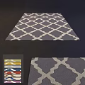 Square Rug With Geometric Pattern Gray And Beige Design Multiple Color Options For Home Decor 3d model