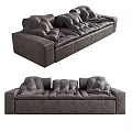 Dark Gray Modern Three Seater Sofa With Plush Cushions And Stylish Design