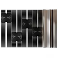 Modern Switch Panel Design With Geometric Wall Pattern And Curtain Light Shadow
