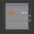 Futuristic Tech Device With Metallic Casing Blue Orange Panels And Display Screen