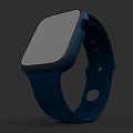 Blue Smart Watch With Square Screen And Comfortable Silicone Strap Design 3d model