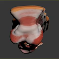 Fresh Raw Bacon with Red and White Marbled Texture on Black Background