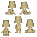 Modern Golden Humanoid Shaped Table Lamp With Unique Design Details