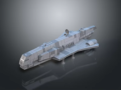 Futuristic Cosmic Spaceship 3D Model With Detailed Structure And Aerodynamic Design 3d model