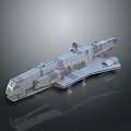 Futuristic Cosmic Spaceship 3D Model With Detailed Structure And Aerodynamic Design