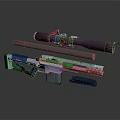 Modern Precision Sniper Rifle With Tactical Scope Long Barrel And Magazine