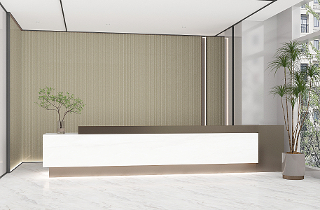 Modern Front Desk Company Front Desk Front Desk Service Desk Bar Company Image Wall Background Wall 3d model