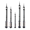 Collection Of Assorted Model Rockets In Different Sizes With Detailed Design Features 3d model