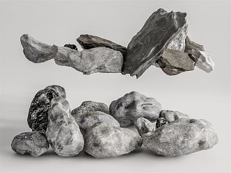 Modern Stone Landscape Stone Block Pebbles 3d model