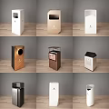 Public Facilities Modern Trash Bins With Various Design Styles And Materials 3d model