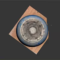 Practical Blue Gas Cylinder With Attached Stove Burner On Wooden Base