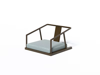 Modern Leisure Chair With Wooden Frame Light Gray Cushion And Minimalist Design 3d model