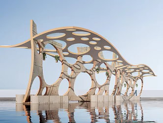 Modern Landscape Structures Park Structures Park Corridor Frame Park Rest Pavilion 3d model