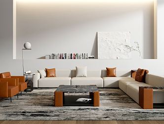 Modern sofa coffee table combination 3d model