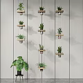 Stylish Hanging Planters With Green Plants For Indoor Wall Decoration