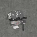 Wall Mounted Storage Rack With Double Paper Roll Holders And Transparent Compartment