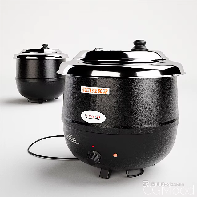 Koryo Two Black Electric Soup Pots For Vegetable Soup Kitchen Appliances 3d model 