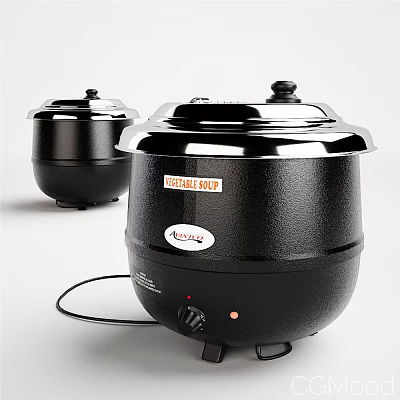Koryo Two Black Electric Soup Pots For Vegetable Soup Kitchen Appliances 3d model