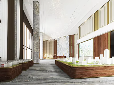 Modern sales office reception room 3d model