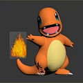 Cute Orange Cartoon Character With Flame Tail Big Eyes And Playful Look