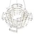 Modern Contemporary Chandelier With Intricate Metal Wire Geometric Circular Structure Design