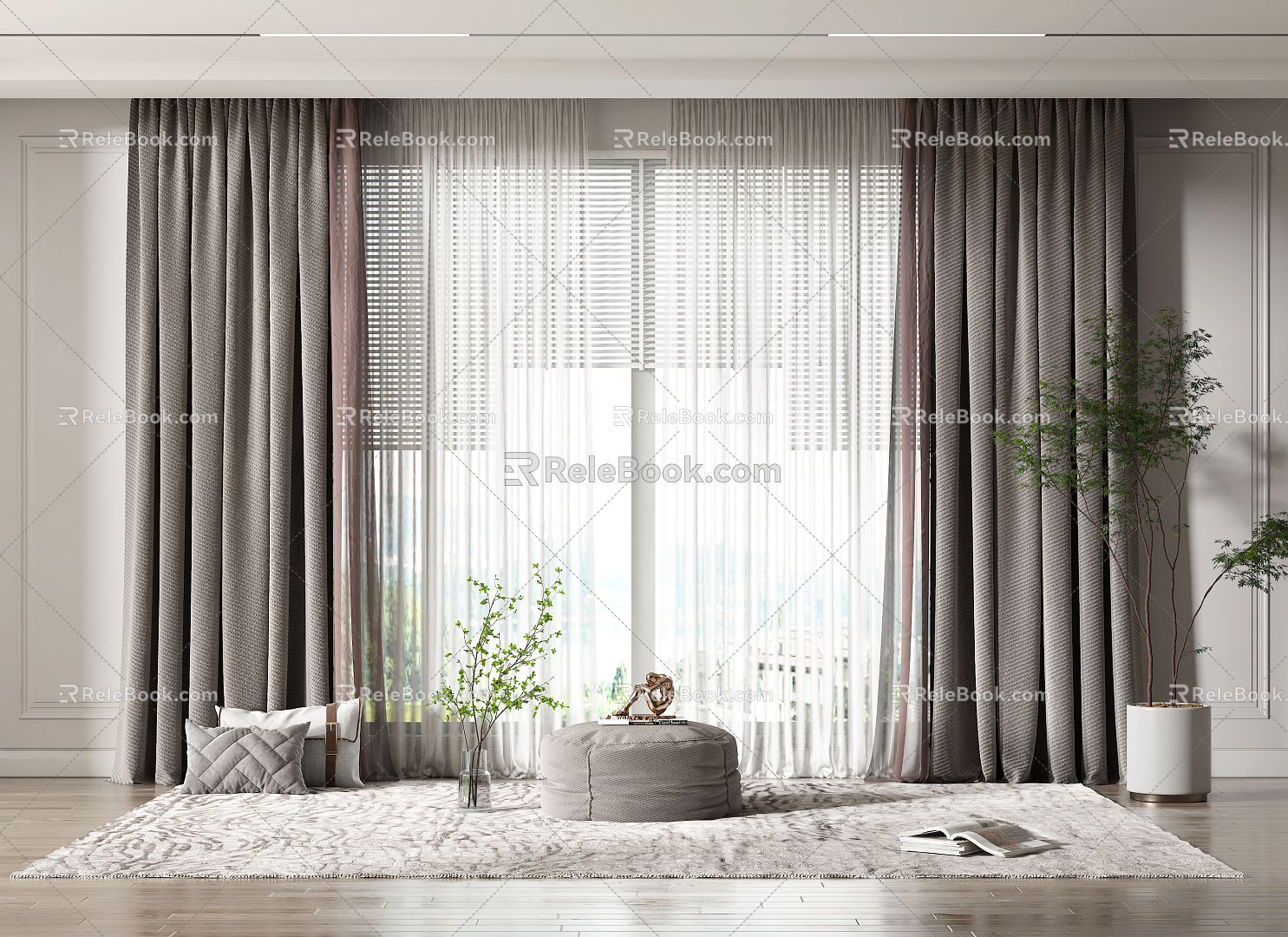 Modern Curtains 3d model