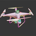 White Modern Drone Quadrotor Design With Camera And Reflective Surface On Dark Background
