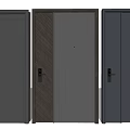 Modern Security Doors with Various Designs Different Colors and Secure Lock Systems 3d model
