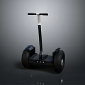 Modern Black Electric Self Balancing Scooter With Large Wheels And Handlebar 3d model