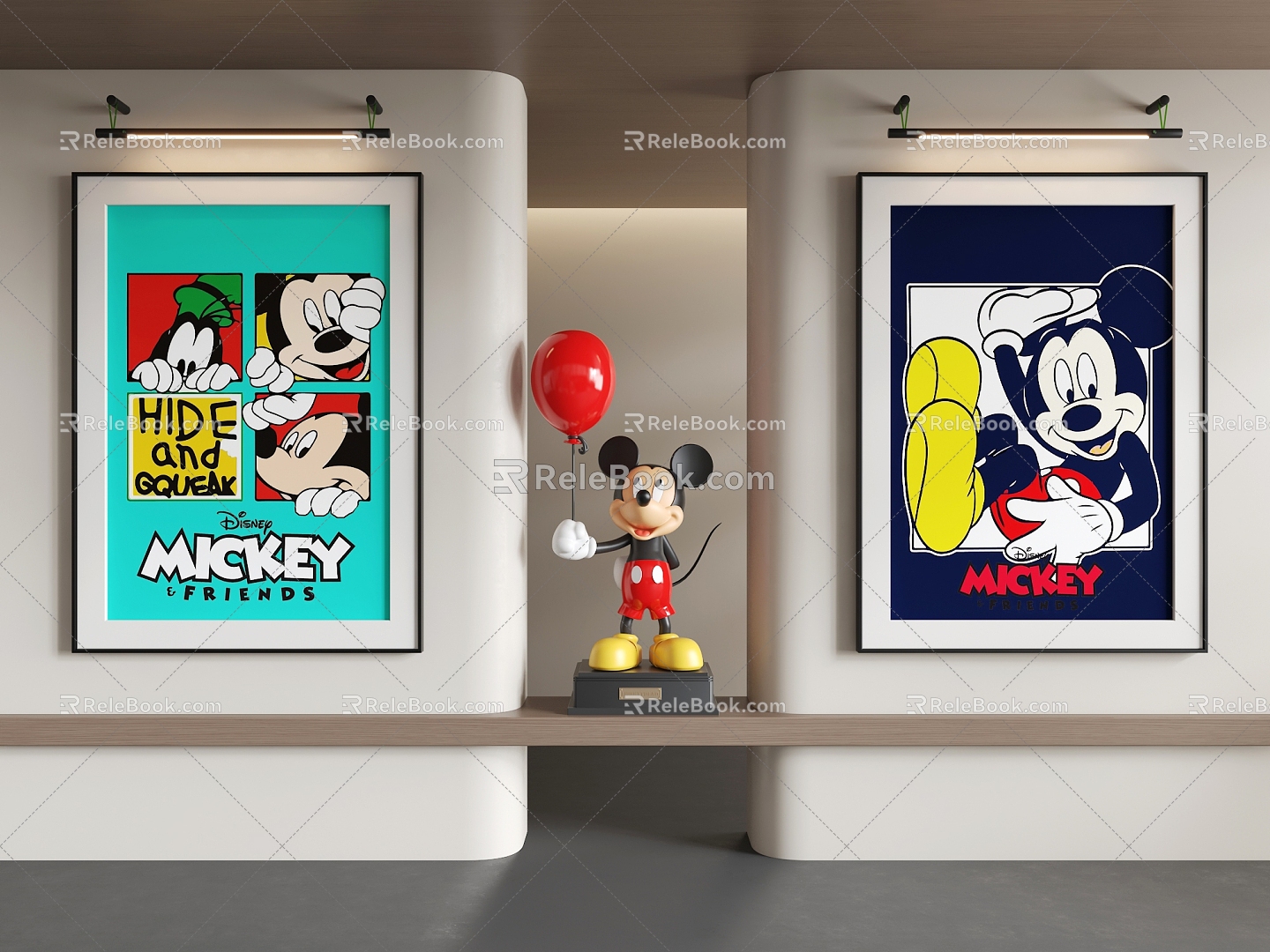 Cartoon Painting Cartoon Decorative Painting Mickey Painting 3d model