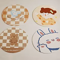 Cute Round Rugs With Cartoon Bear Rabbit And Girl Patterns For Kids Room