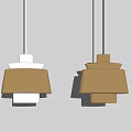 Minimalist Modern Pendant Lights With Gold White Layered Metallic Design