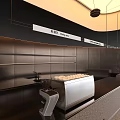 Contemporary Café Exterior Featuring Glass Doors Outdoor Seating Umbrella And Interior Lighting