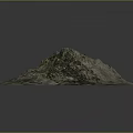 Realistic Mountain Landscape with Green Vegetation and Gray Rock Textures 3D Terrain Model