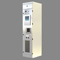 Industrial Control Cabinet With Vertical Structure Display Screen Control Buttons And Ventilation Grille Design 3d model