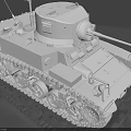 Highly Detailed 3D Military Tank Model with Tracks Turret Gun Barrel Cabin Hatch and Antenna
