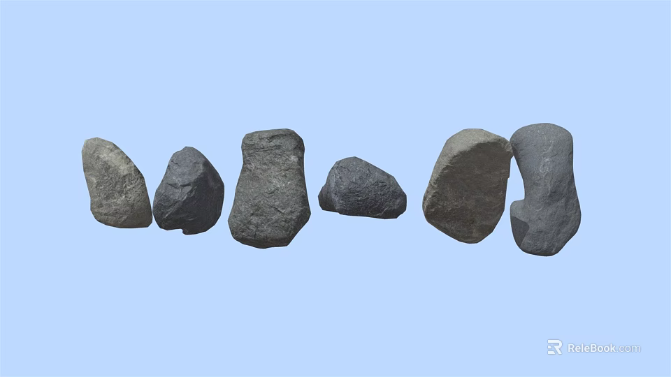 Various Wood And Stone Materials Showcasing Different Shapes Sizes And Textures 3d model 