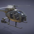 Armed Military Helicopter With Mounted Weapon System For Aerial Combat Missions