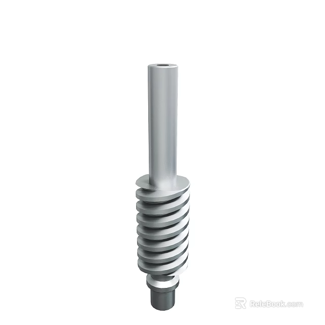 Metal Screw Shaft with Helical Threads for Industrial Machinery Applications 3d model 