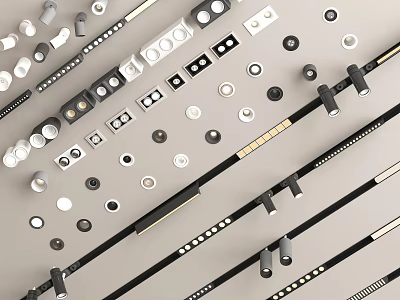 Modern Downlights and Spotlights With Various Designs and Decorative Styles 3d model